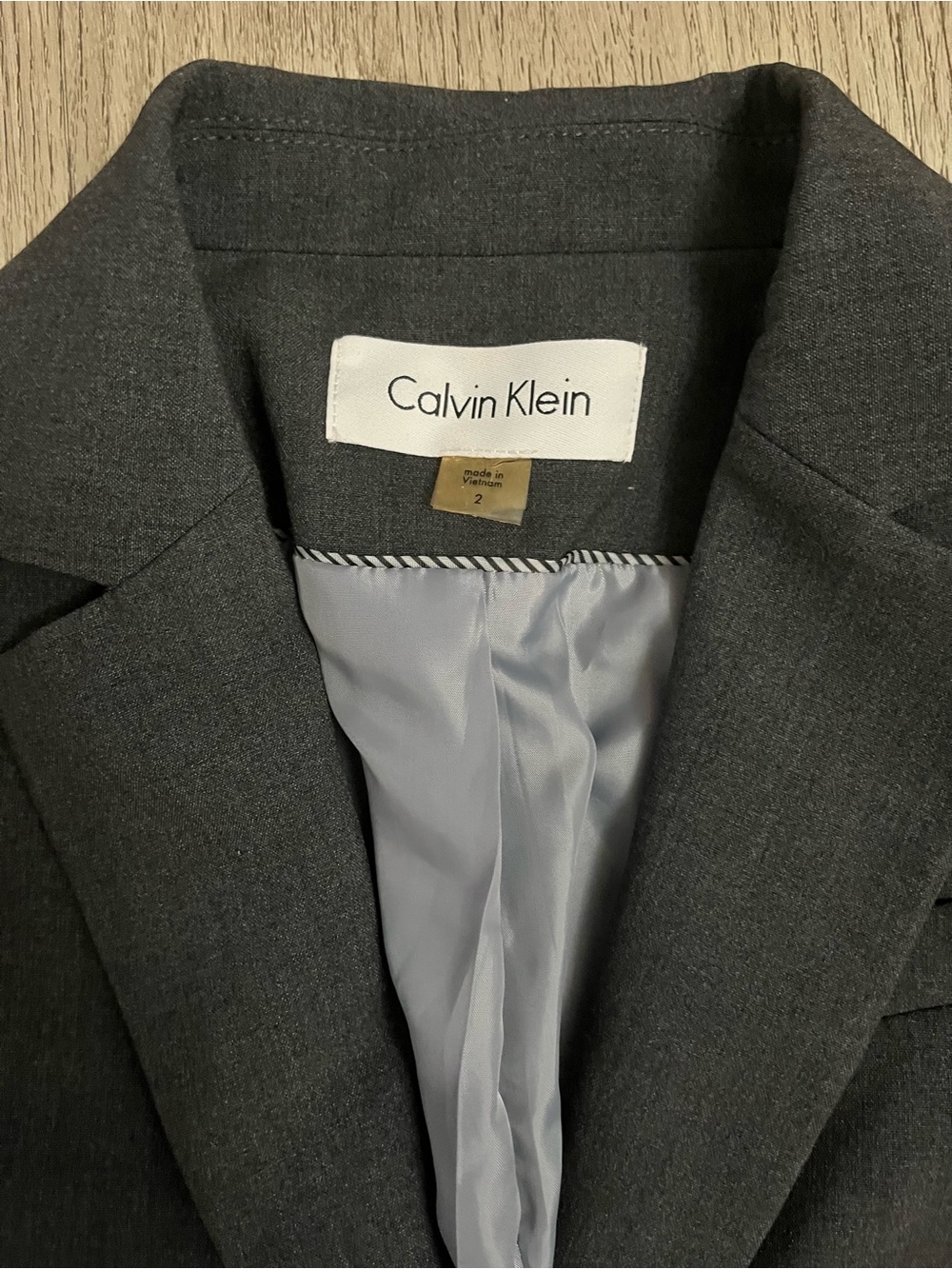 Calvin Klein Dark Charcoal Women's Blazer size 2